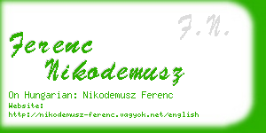 ferenc nikodemusz business card